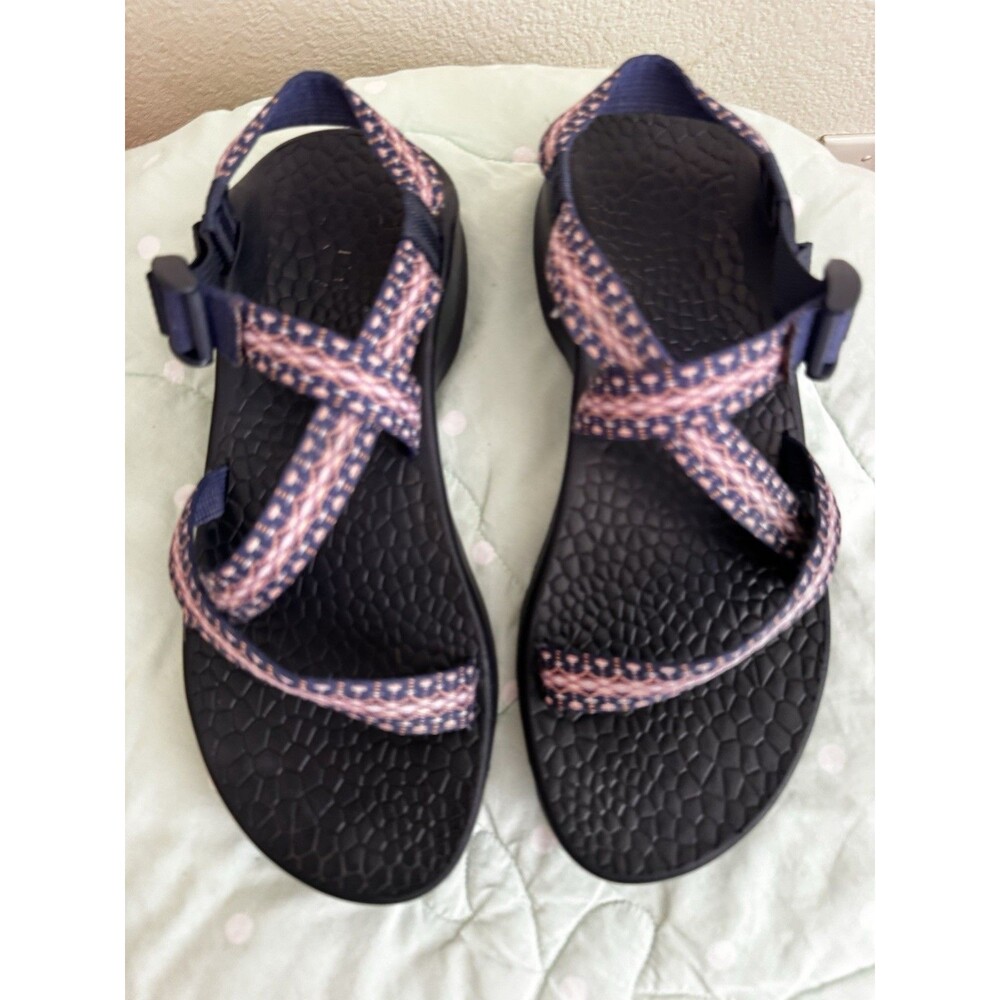 Chaco Black/Pink/Blue Strappy Sandals Women's US 11 Synthetic Adjustable